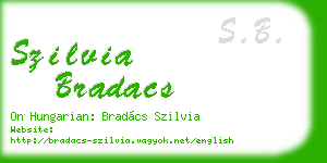 szilvia bradacs business card